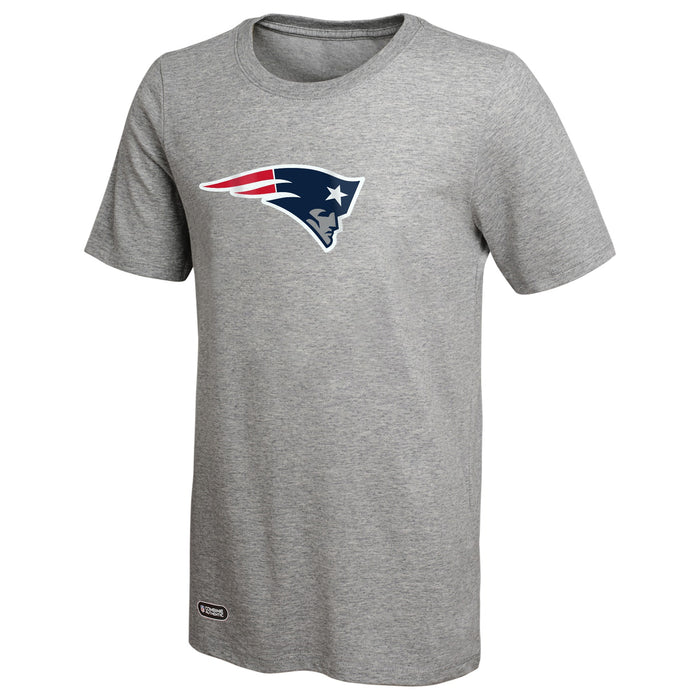 Outerstuff NFL Unisex Men's and Women's Primary Logo Short Sleeve Lightweight T-Shirt, Grey, New England Patriots