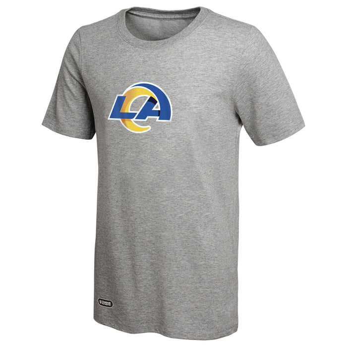 Outerstuff NFL Unisex Men's and Women's Primary Logo Short Sleeve Lightweight T-Shirt, Grey, Los Angeles Rams