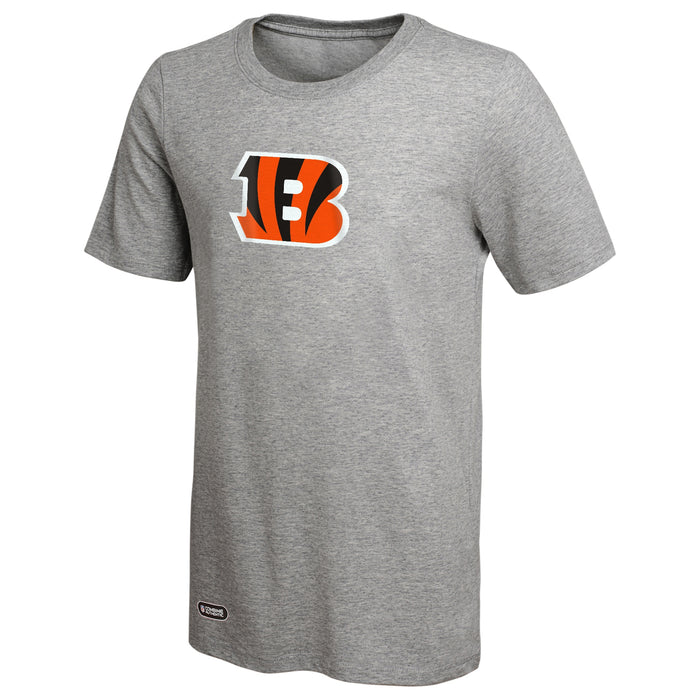 Outerstuff NFL Unisex Men's and Women's Primary Logo Short Sleeve Lightweight T-Shirt, Grey, Cincinnati Bengals
