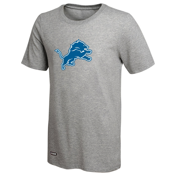 Outerstuff NFL Unisex Men's and Women's Primary Logo Short Sleeve Lightweight T-Shirt, Grey, Detroit Lions