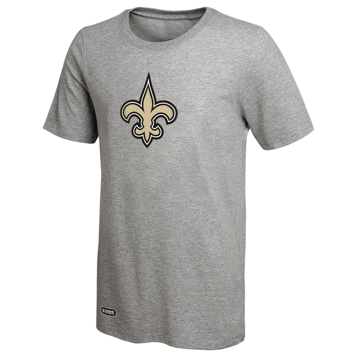Outerstuff NFL Unisex Men's and Women's Primary Logo Short Sleeve Lightweight T-Shirt, Grey, New Orleans Saints