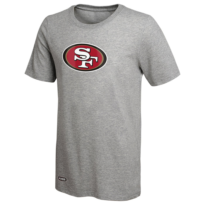 Outerstuff NFL Unisex Men's and Women's Primary Logo Short Sleeve Lightweight T-Shirt, Grey, San Francisco 49ers