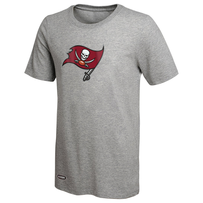 Outerstuff NFL Unisex Men's and Women's Primary Logo Short Sleeve Lightweight T-Shirt, Grey, Tampa Bay Buccaneers