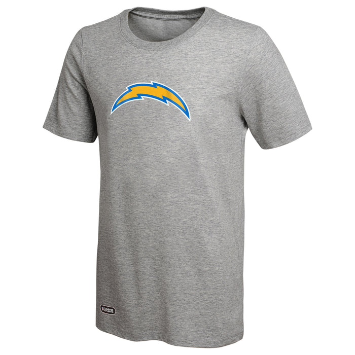 Outerstuff NFL Unisex Men's and Women's Primary Logo Short Sleeve Lightweight T-Shirt, Grey, Los Angeles Chargers
