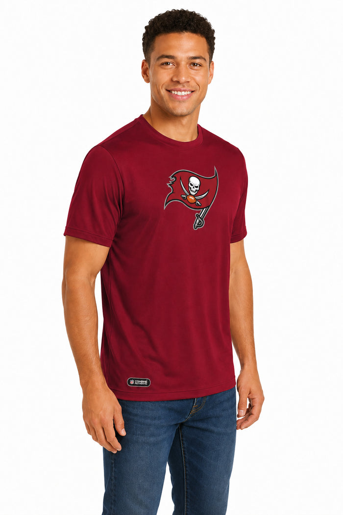 Outerstuff NFL Unisex Men's and Women's Primary Logo Short Sleeve Lightweight T-Shirt, Team Color, Tampa Bay Buccaneers
