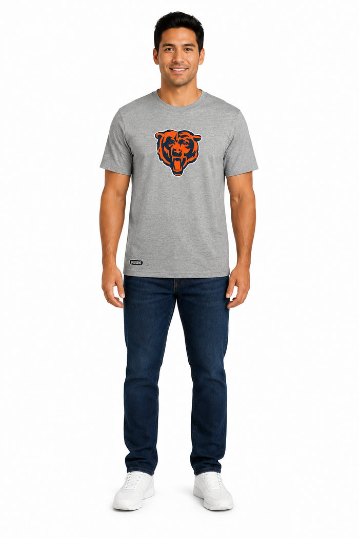Outerstuff NFL Unisex Men's and Women's Primary Logo Short Sleeve Lightweight T-Shirt, Grey, Chicago Bears