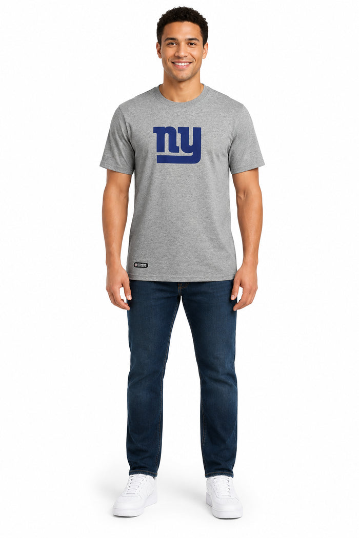 Outerstuff NFL Unisex Men's and Women's Primary Logo Short Sleeve Lightweight T-Shirt, Grey, New York Giants
