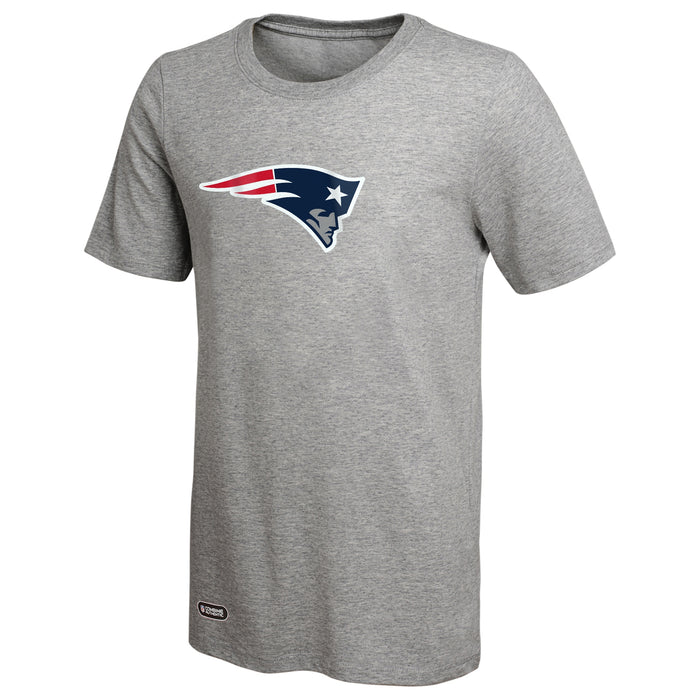 Outerstuff NFL Unisex Men's and Women's Primary Logo Short Sleeve Lightweight T-Shirt, Grey, New England Patriots