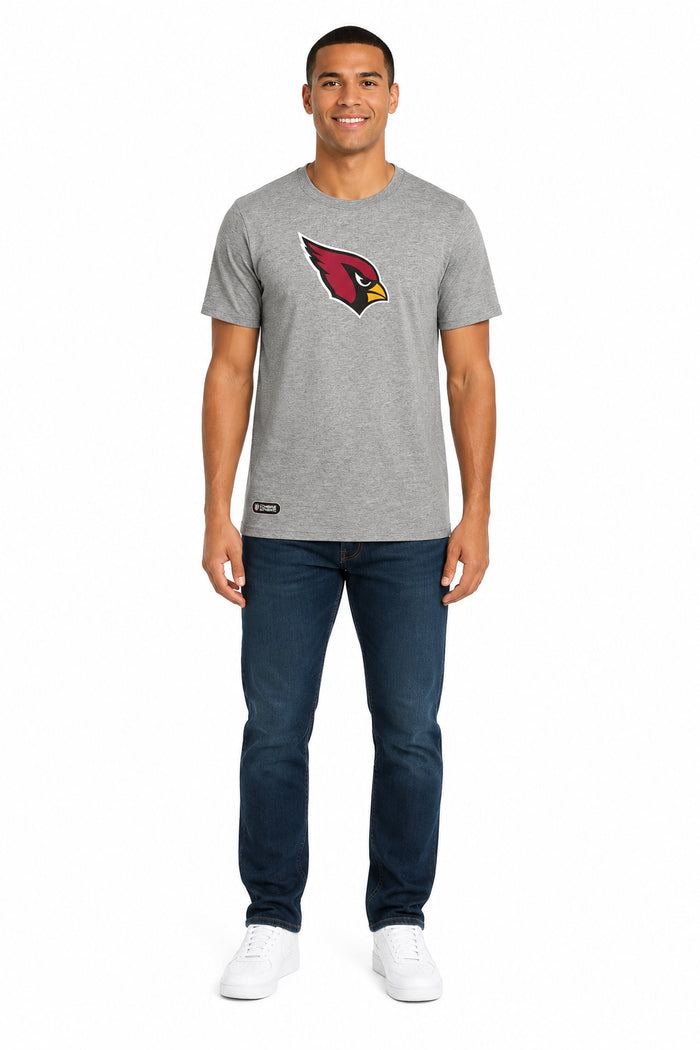Outerstuff NFL Unisex Men's and Women's Primary Logo Short Sleeve Lightweight T-Shirt, Grey, Arizona Cardinals
