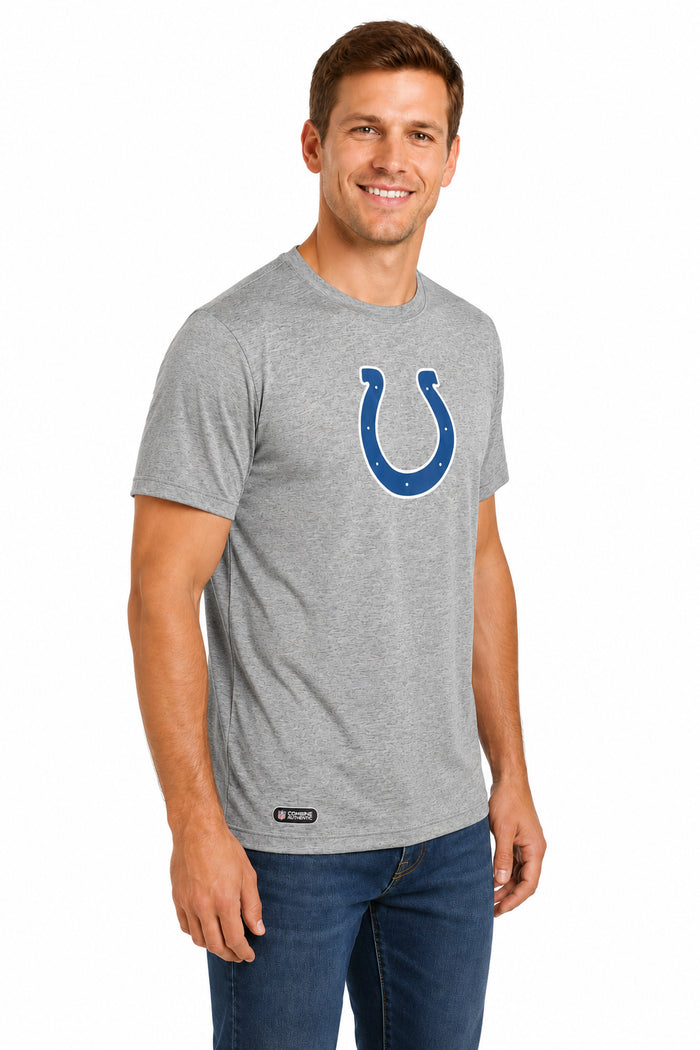 Outerstuff NFL Unisex Men's and Women's Primary Logo Short Sleeve Lightweight T-Shirt, Grey, Indianapolis Colts