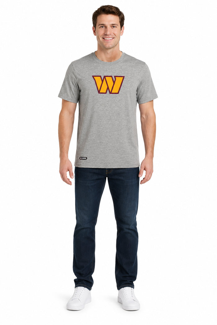 Outerstuff NFL Unisex Men's and Women's Primary Logo Short Sleeve Lightweight T-Shirt, Grey, Washington Commanders