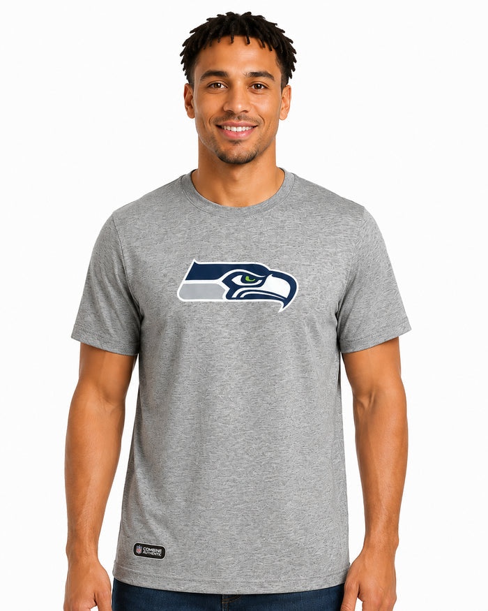 Outerstuff NFL Unisex Men's and Women's Primary Logo Short Sleeve Lightweight T-Shirt, Grey, Seattle Seahawks