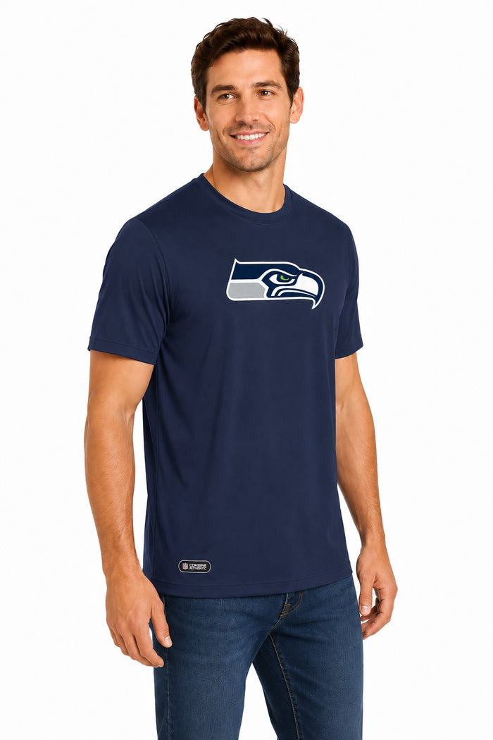 Outerstuff NFL Unisex Men's and Women's Primary Logo Short Sleeve Lightweight T-Shirt, Team Color, Seattle Seahawks