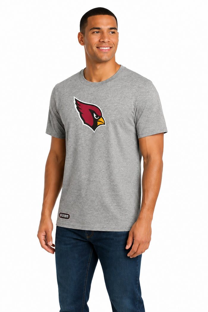 Outerstuff NFL Unisex Men's and Women's Primary Logo Short Sleeve Lightweight T-Shirt, Grey, Arizona Cardinals