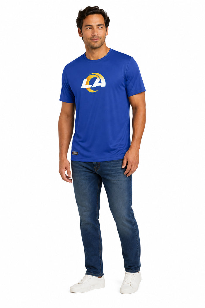 Outerstuff NFL Unisex Men's and Women's Primary Logo Short Sleeve Lightweight T-Shirt, Team Color, Los Angeles Rams