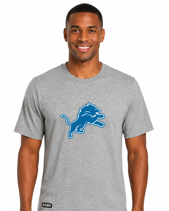 Outerstuff NFL Unisex Men's and Women's Primary Logo Short Sleeve Lightweight T-Shirt, Grey, Detroit Lions