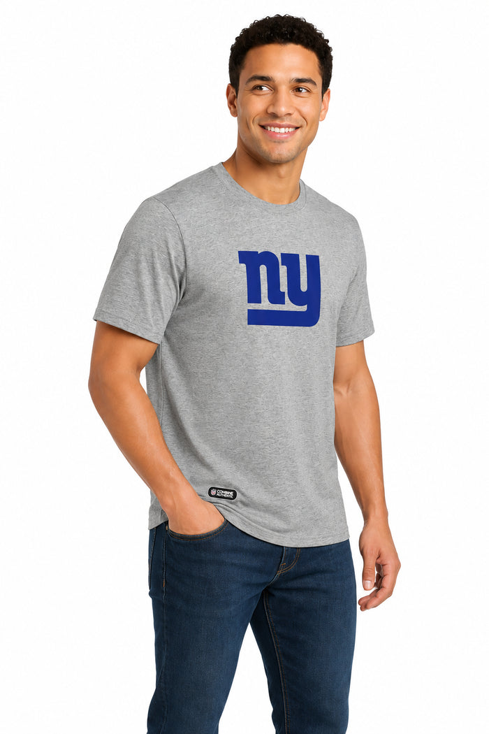 Outerstuff NFL Unisex Men's and Women's Primary Logo Short Sleeve Lightweight T-Shirt, Grey, New York Giants