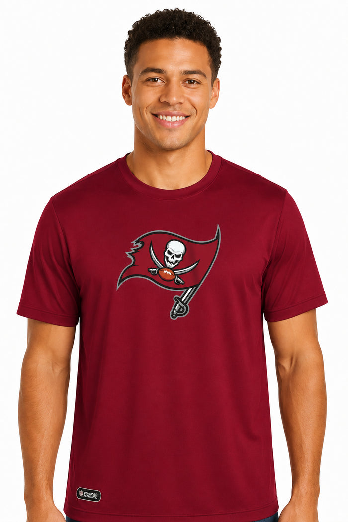 Outerstuff NFL Unisex Men's and Women's Primary Logo Short Sleeve Lightweight T-Shirt, Team Color, Tampa Bay Buccaneers
