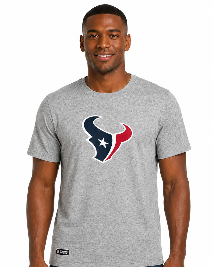 Outerstuff NFL Unisex Men's and Women's Primary Logo Short Sleeve Lightweight T-Shirt, Grey, Houston Texans