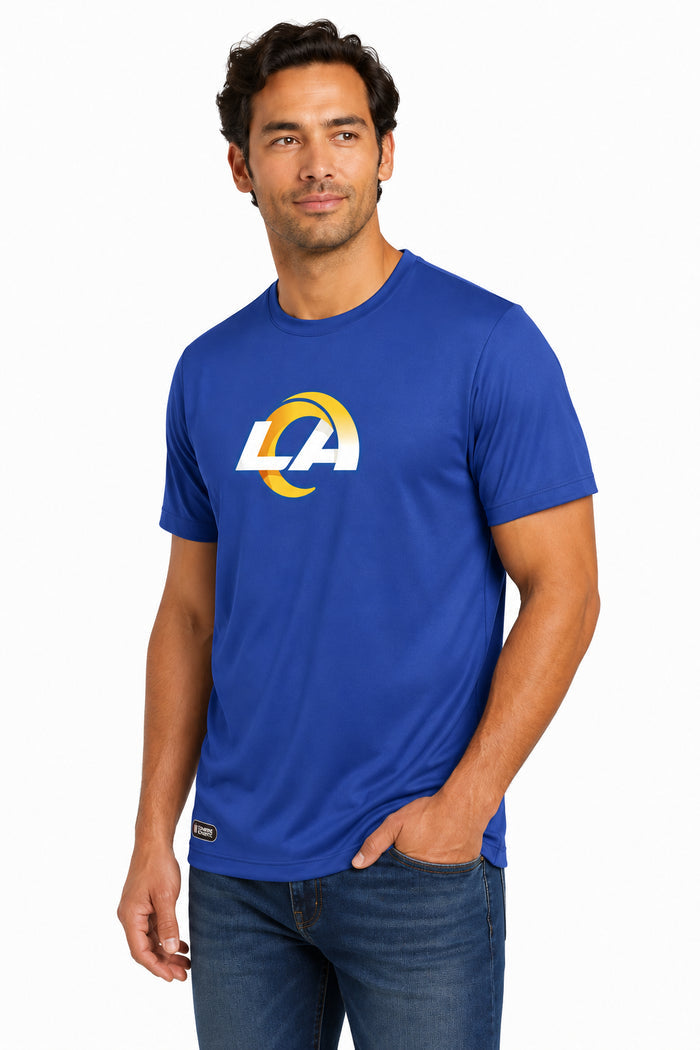 Outerstuff NFL Unisex Men's and Women's Primary Logo Short Sleeve Lightweight T-Shirt, Team Color, Los Angeles Rams