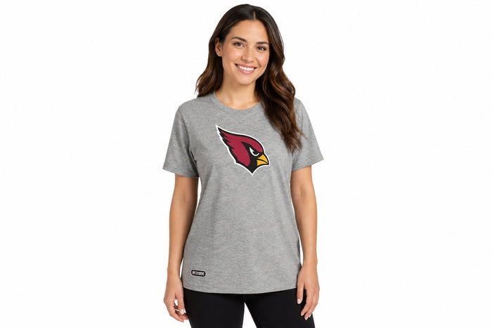 Outerstuff NFL Unisex Men's and Women's Primary Logo Short Sleeve Lightweight T-Shirt, Grey, Arizona Cardinals