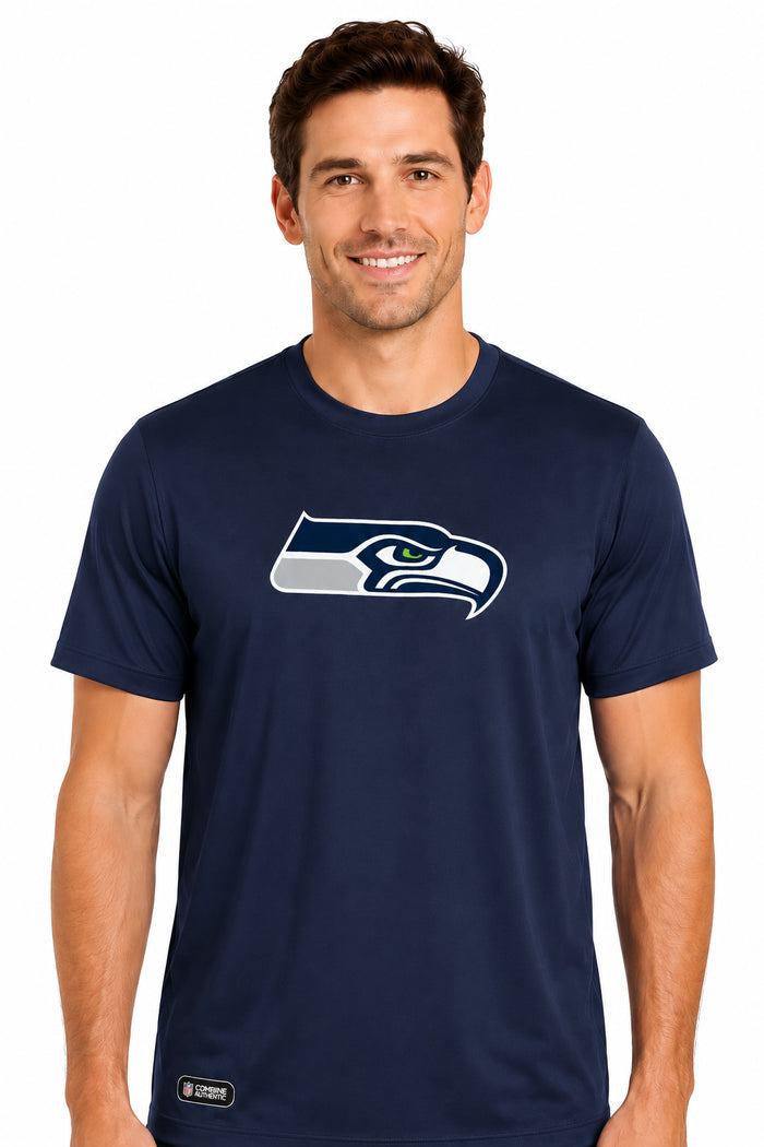 Outerstuff NFL Unisex Men's and Women's Primary Logo Short Sleeve Lightweight T-Shirt, Team Color, Seattle Seahawks