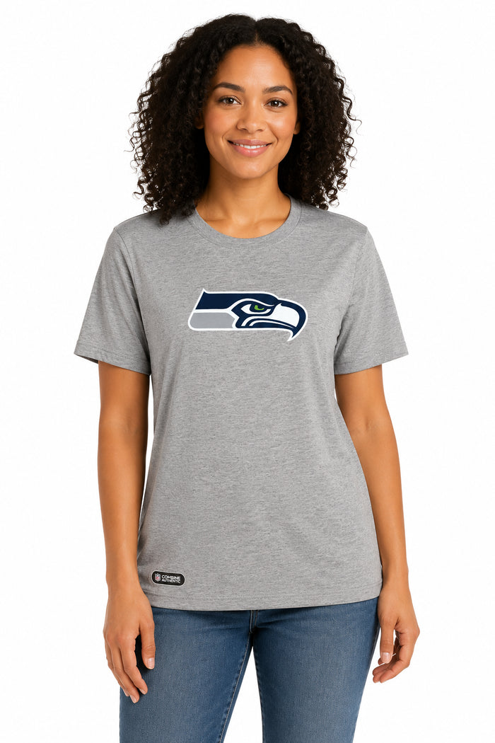 Outerstuff NFL Unisex Men's and Women's Primary Logo Short Sleeve Lightweight T-Shirt, Grey, Seattle Seahawks