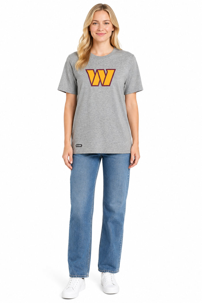 Outerstuff NFL Unisex Men's and Women's Primary Logo Short Sleeve Lightweight T-Shirt, Grey, Washington Commanders