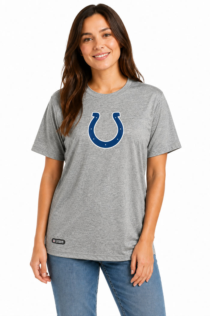 Outerstuff NFL Unisex Men's and Women's Primary Logo Short Sleeve Lightweight T-Shirt, Grey, Indianapolis Colts