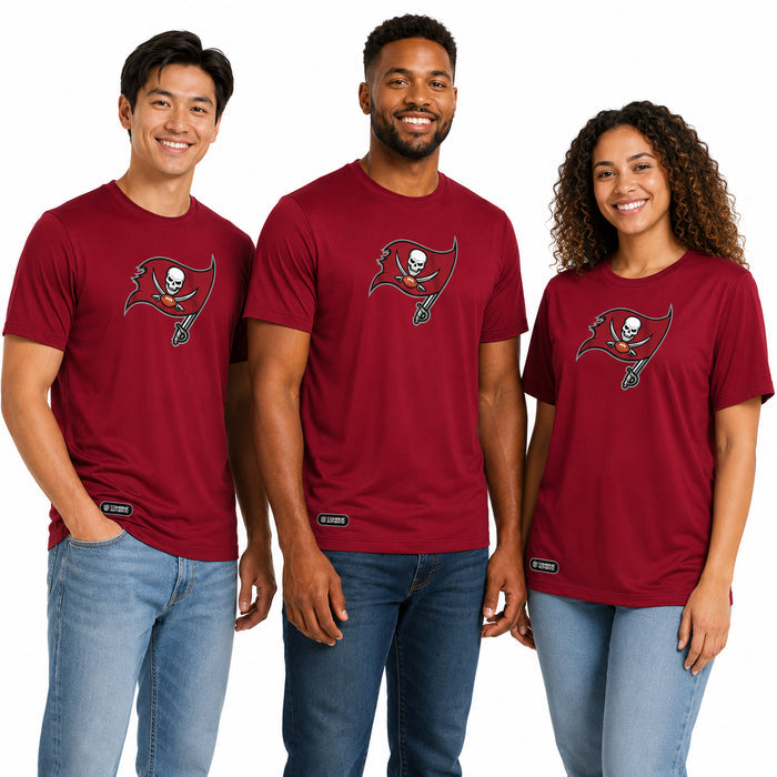Outerstuff NFL Unisex Men's and Women's Primary Logo Short Sleeve Lightweight T-Shirt, Team Color, Tampa Bay Buccaneers