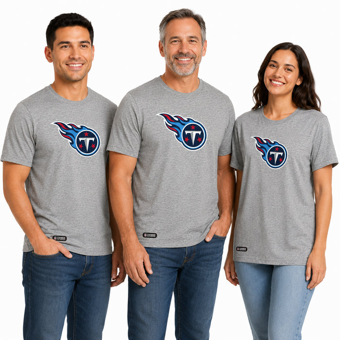Outerstuff NFL Unisex Men's and Women's Primary Logo Short Sleeve Lightweight T-Shirt, Grey, Tennessee Titans