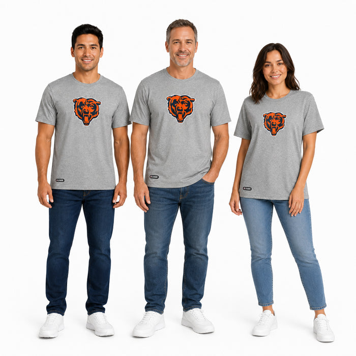 Outerstuff NFL Unisex Men's and Women's Primary Logo Short Sleeve Lightweight T-Shirt, Grey, Chicago Bears
