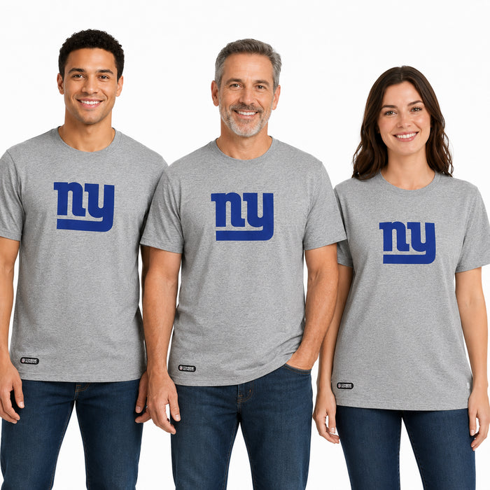 Outerstuff NFL Unisex Men's and Women's Primary Logo Short Sleeve Lightweight T-Shirt, Grey, New York Giants