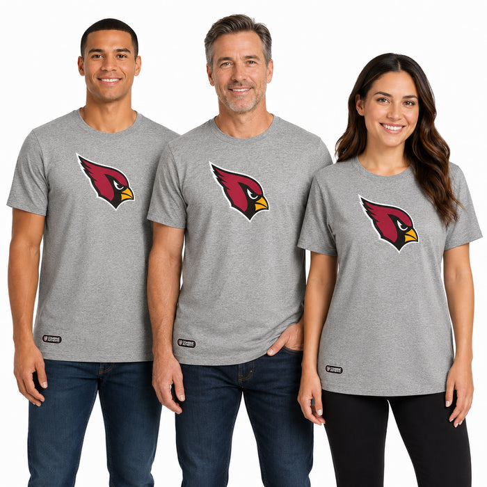 Outerstuff NFL Unisex Men's and Women's Primary Logo Short Sleeve Lightweight T-Shirt, Grey, Arizona Cardinals