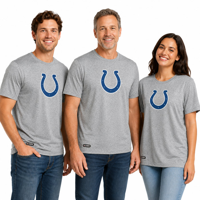 Outerstuff NFL Unisex Men's and Women's Primary Logo Short Sleeve Lightweight T-Shirt, Grey, Indianapolis Colts