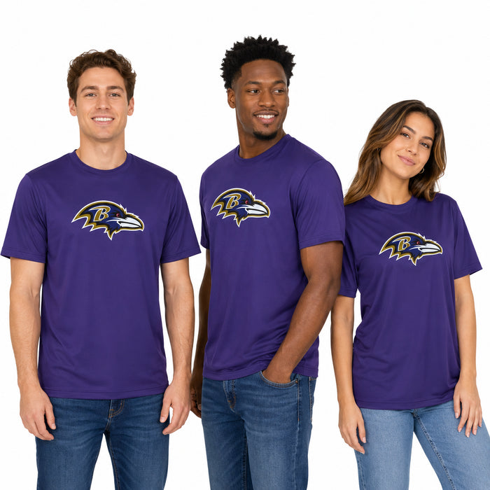 Outerstuff NFL Unisex Men's and Women's Primary Logo Short Sleeve Lightweight T-Shirt, Team Color, Baltimore Ravens