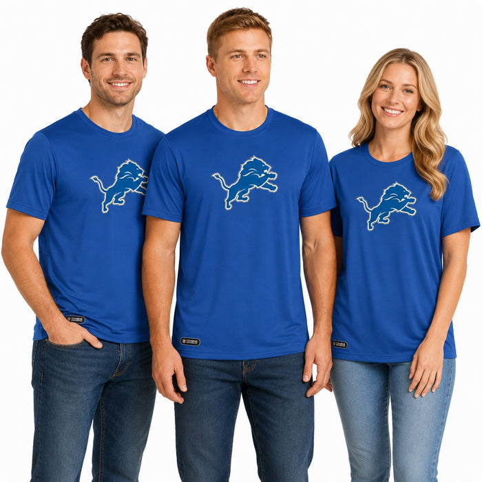 Outerstuff NFL Unisex Men's and Women's Primary Logo Short Sleeve Lightweight T-Shirt, Team Color, Detroit Lions
