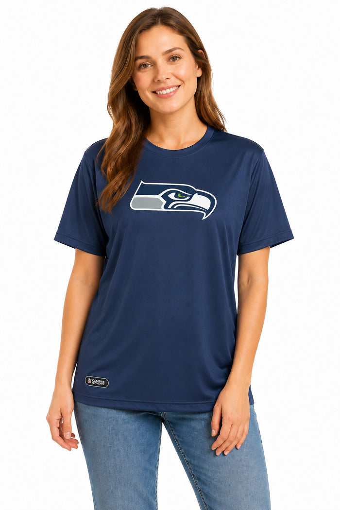 Outerstuff NFL Unisex Men's and Women's Primary Logo Short Sleeve Lightweight T-Shirt, Team Color, Seattle Seahawks