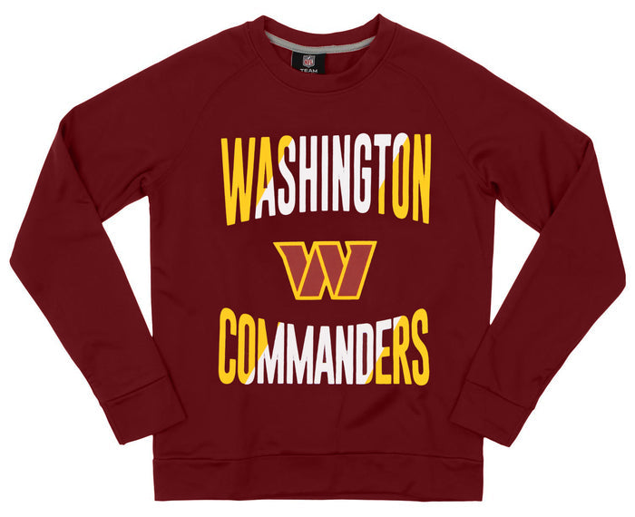 Outerstuff NFL Washington Commanders Youth Boys Performance Fleece Crew Neck Pullover Long Sleeve Top