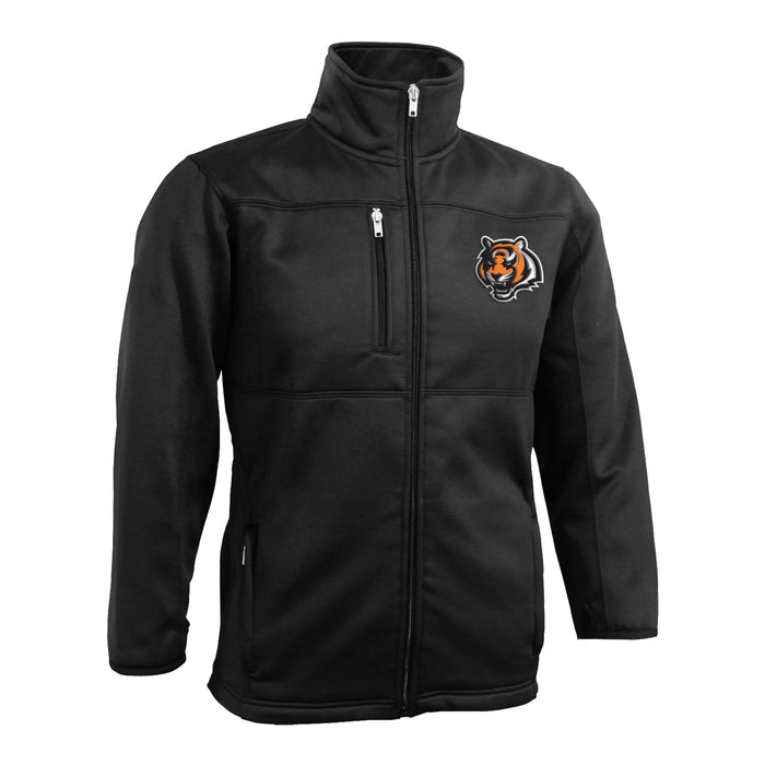 Outerstuff NFL Youth Boys 8-20 Bonded Fleece Full Zip Jacket, Black, Cincinnati Bengals