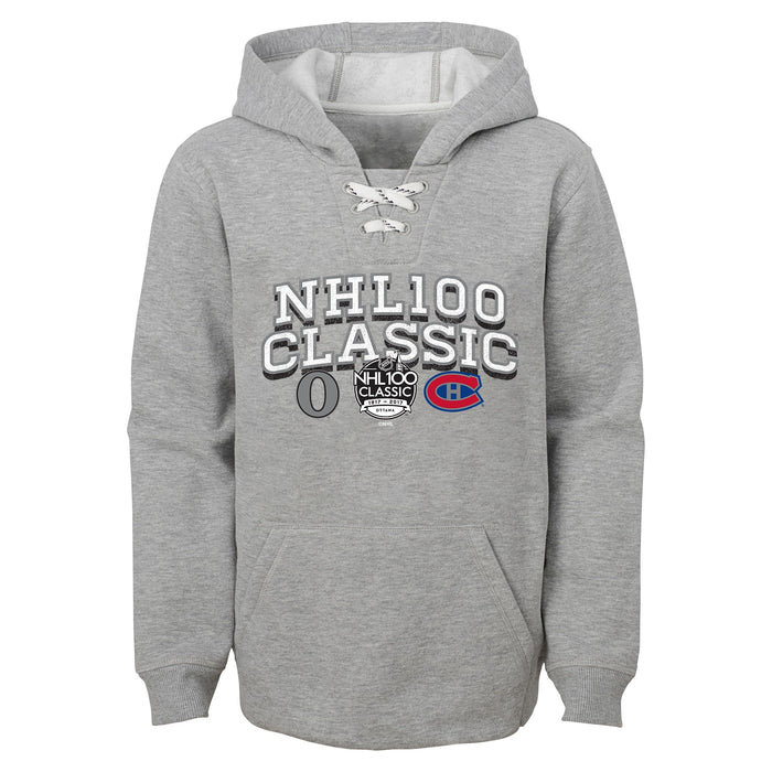 Outerstuff NHL 100 Classic Boys Youth Dueling Game Vintage Fleece Hoodie, Ottawa Senators vs Montreal Canadiens