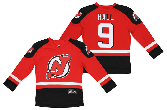 Outerstuff NHL Devils Long Sleeve Taylor Hall Boys 4-18 Player Jersey Top Team Color