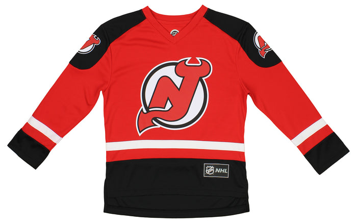 Outerstuff NHL Devils Long Sleeve Taylor Hall Boys 4-18 Player Jersey Top Team Color