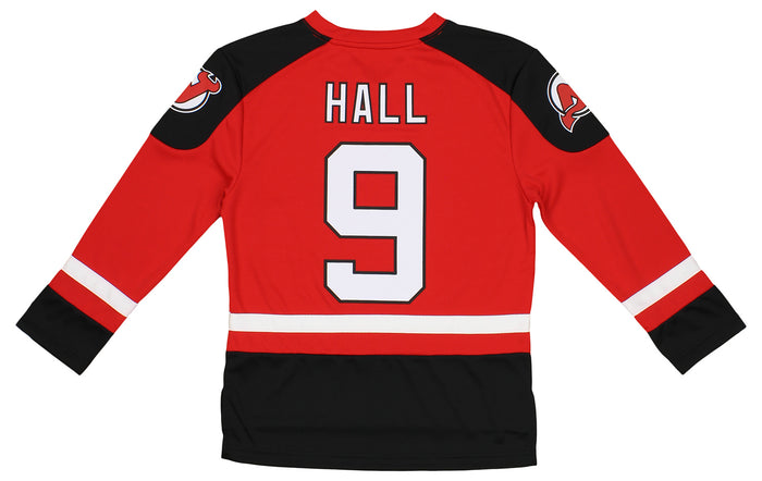 Outerstuff NHL Devils Long Sleeve Taylor Hall Boys 4-18 Player Jersey Top Team Color