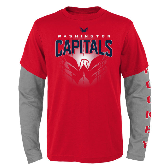 Outerstuff NHL Kids 4-7 and Youth Boys 8-20 Evolution Two Shirt Combo Pack, Washington Capitals, Team Color