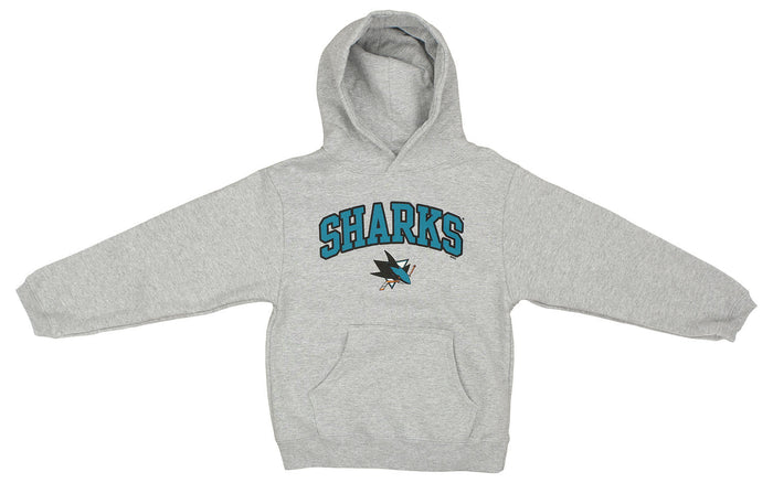 Outerstuff NHL Kids Heather Gray Team Pullover Hoodie - San Jose Sharks
