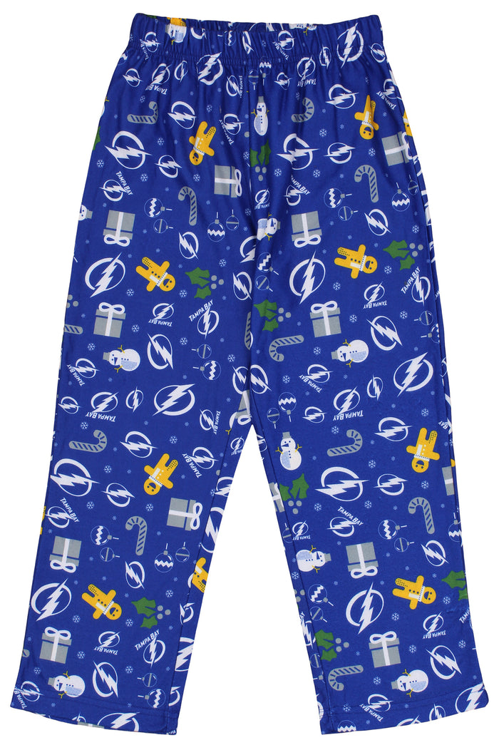 Outerstuff NHL Men's Tampa Bay Lightning Holiday Crew Neck Pajama Set