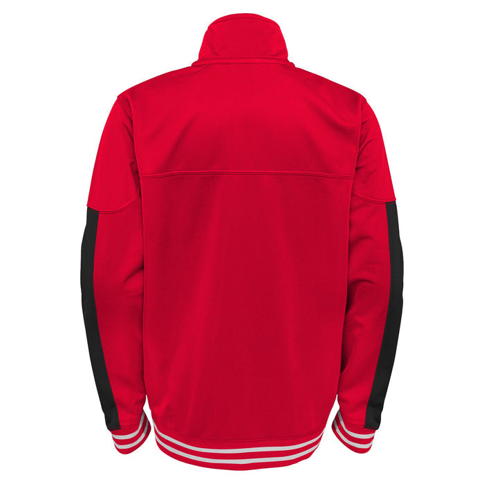 Outerstuff NHL Youth Boys 8-20 Goal Line Full Zip Performance Fleece Jacket, Chicago Blackhawks, Team Color