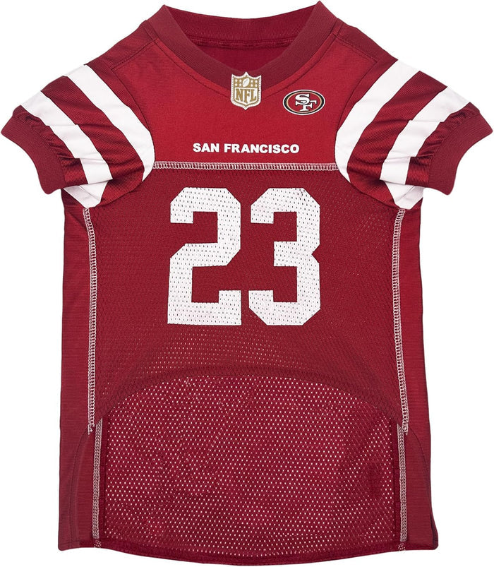 Pets First Nflpa Christian Mccaffrey Pet Jersey #23, NFL Dog Shirt, San Francisco 49ers Mesh Jersey