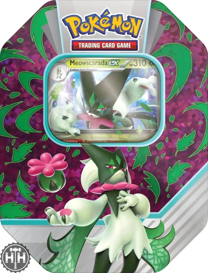 Pokemon TCG: Paldea Partners Meowscarada Ex Tin Pokemon TCG Maxsoft
